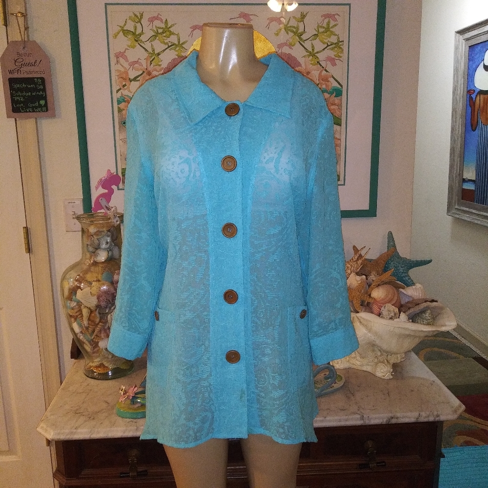 MULTIPLES BUTTON UP TOP SZ 1X